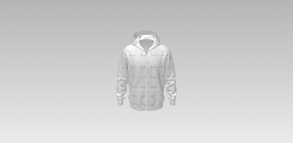 Oversized full zip hoodie dieline