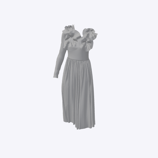 One shoulder ruffle maxi dress