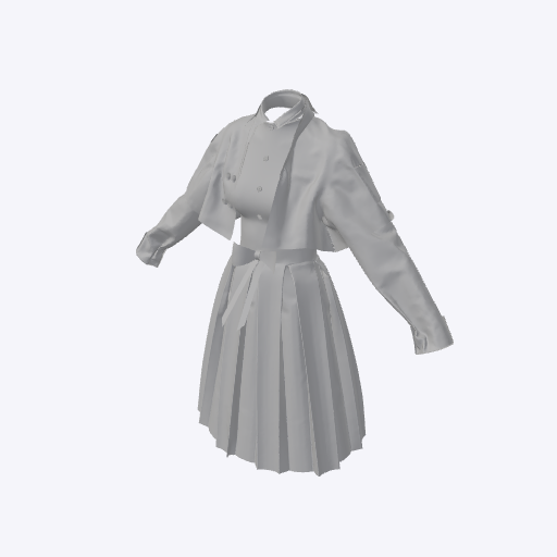 Cropped jacket pleated dress set