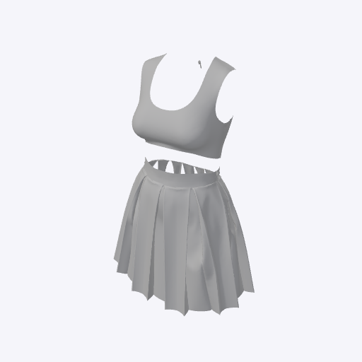 Crop top pleated skirt set