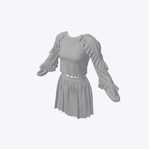 Ruffle sleeve pleated mini dress